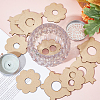 4 Sets Flower Wooden Wick Holder Kit WOOD-DR0001-03B-4