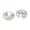 Brass Grooved Round Stud Earrings EJEW-K248-06P-2