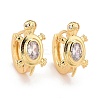 Real 18K Gold Plated Brass Cubic Zirconia Huggie Hoop Earrings EJEW-C012-06B-1