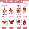 16Pcs 8 Style Rack Plating Alloy Connector Charms FIND-AR0001-64-2