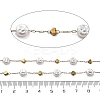 ABS Imitation Pearl & 304 Stainless Steel Beads Link Chains CHS-K021-07G-02-3
