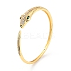 Bling Snake Cubic Zirconia Cuff Bangle BJEW-D448-01G-RS-1