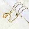 304 Stainless Steel Laser Cut Penguin Pendant Necklaces for Women Men NJEW-Q032-01C-G-3