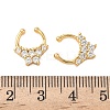 Brass Pave Clear Cubic Zirconia Circular/Horseshoe Barbell Nose Rings EJEW-D337-18B-G-5