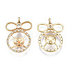 Brass Micro Pave Clear Cubic Zirconia Peg Bails Pendants KK-S356-330-NF-2