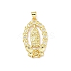 Brass Micro Pave Clear Cubic Zirconia Pendants KK-B141-29G-1