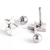 Tarnish Resistant 201 Stainless Steel Barbell Cartilage Earrings EJEW-R147-09-2