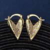 Brass Micro Pave Cubic Zirconia Heart Hoop Earrings EJEW-D332-03A-G-1