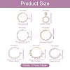 Kissitty 7 Pairs 7 Style Resin Pearl Beaded C-shape & Ring Dangle Stud Earrings FIND-KS0001-16-2