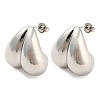Rack Plating Brass Heart Stud Earrings EJEW-P242-01P-1