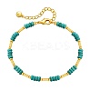 Synthetic Turquoise & Brass Beaded Bracelets for Women OR9235-9