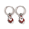 3 Pairs 3 Styles Christmas 304 Stainless Steel Hoop & Studs Earrings Set for Women EJEW-K279-12A-P-3