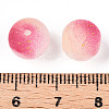 Frosted Baking Paint Crackle Glass Beads with Glitter Powder DGLA-T004-01H-3