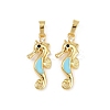 Brass Micro Pave Cubic Zirconia Pendants KK-F908-15G-1