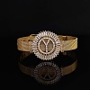 Brass Micro Pave Clear Cubic Zirconia Bangles for Women FS-WGA7409-11-1