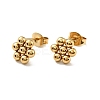 Vacuum Plating 201 Stainless Steel Flower Stud Earrings with 304 Stainless Steel Pins for Women EJEW-C033-01G-1