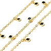 Brass Cubic Zirconia Cable Chains CHC-H112-02G-06-1