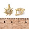 Sun Shape Clear Cubic Zirconia Hoop Earring EJEW-C002-10G-RS-5