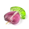 Heart Flower & Leaf Glass Pendants PALLOY-JF02193-3