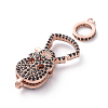 Brass Micro Pave Cubic Zirconia Lobster Claw Clasps ZIRC-G160-25RG-2