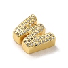 Brass Micro Pave Clear Cubic Zirconia Charms ZIRC-C009-01G-W-2