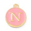 Golden Plated Alloy Enamel Charms X-ENAM-Q437-14N-1