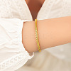 304 Stainless Steel Box Chain Bracelets for Women BJEW-D338-01G-01-1