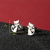 Non-Tarnish Stainless Steel Stud Earrings PW-WG95520-10-1