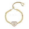 Rack Plating Brass Micro Pave Cubic Zirconia Silder Bracelets BJEW-P341-03G-1