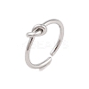 Non-Tarnish Simple Knotted 304 Stainless Steel Open Cuff Ring for Women Men RJEW-Z038-05P-1