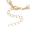 Natural Cultured Freshwater Pearl & Brass Beaded Bracelets for Women BJEW-JB13015-01-4