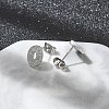 304 Stainless Steel Micro Pave Clear Cubic Zirconia Stud Earrings STAS-Z107-01P-03-3