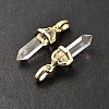 Natural Quartz Crystal Double Terminal Pointed Pendant G-H097-01G-02-3