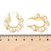 Twist Brass & ABS Plastic Pearl Hoop Earrings EJEW-P336-05G-5
