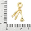 Brass Micro Pave Clear Cubic Zirconia Dentist European Dangle Charms KK-Z120-55G-01-3