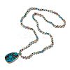 Dyed Synthetic Imperial Jasper Teardrop Pendant Necklaces NJEW-WH20816-003-6