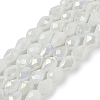 Opaque Solid Color Electroplate Glass Beads Strands EGLA-N013-P4mm-B02-1