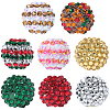 40Pcs 8 Colors Christmas Themed Resin Rhinestone Round Beads OACR-PA0001-22-6