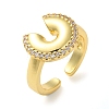 Rack Plating Brass Micro Pave Cubic Zirconia Open Cuff Rings RJEW-K266-07B-G-1