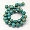 Dyed Synthetic Turquoise Round Bead Strands TURQ-Q100-01C-01-2
