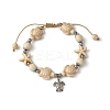 Starfish & Turtle Synthetic Turquoise Braided Beaded Bracelets BJEW-JB10926-01-2