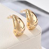 Teardrop Brass Micro Pave Clear Cubic Zirconia Stud Earrings EJEW-K286-07G-01-2