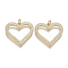 Brass Micro Pave Clear Cubic Zirconia Pendants ZIRC-A011-14G-1