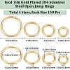 600Pcs 4 Styles 304 Stainless Steel Open Jump Rings STAS-BBC0004-56-2