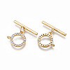 5Pcs Brass Micro Pave Clear Cubic Zirconia Toggle Clasps KK-CJ0002-03A-2