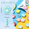 22Pcs 11 Colors Cat Paw Print Food Grade Eco-Friendly Silicone Focal Beads SIL-CJ0001-34-2