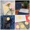 30 Sheets 6 Style Plastic Self Adhesive Gold Foil Embossed Stickers DIY-CP0006-33-6