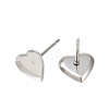 Tarnish Resistant Earring Cabochon Settings 304 Stainless Steel Ear Studs Blank Settings LS-X-STAS-Q170-12-1