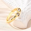 Brass Micro Pave Cubic Zirconia Cuff Rings for Women RJEW-F181-09G-01-1