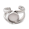 304 Stainless Steel Cuff Ring Components STAS-P454-01B-P-2
